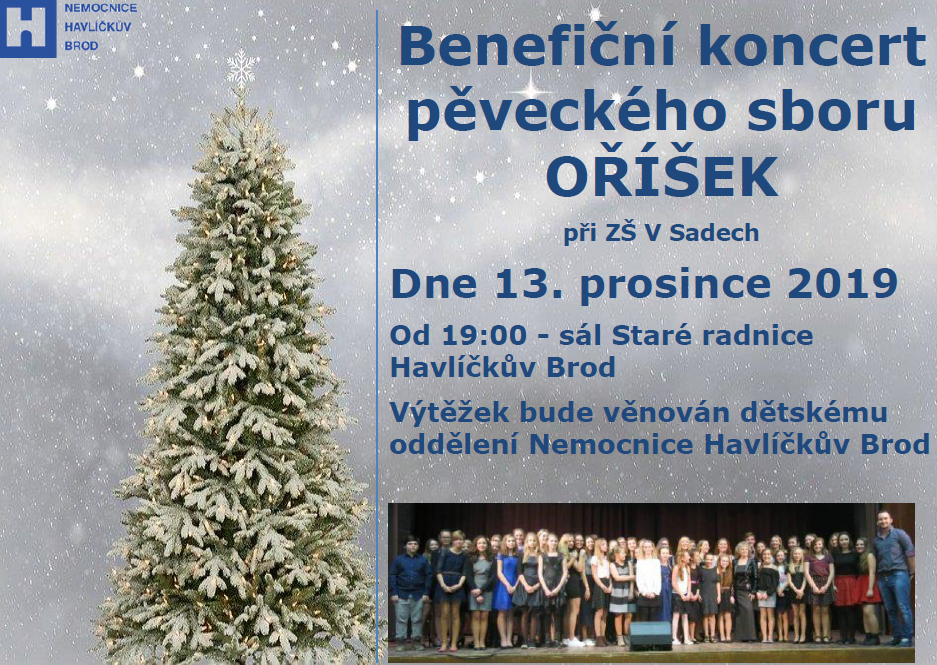 Pozvánka na benefiční koncert pěveckého sboru Oříšek